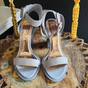 Ted Baker Betciy Ankle Strap Sandal in a Stormy Gray Leather